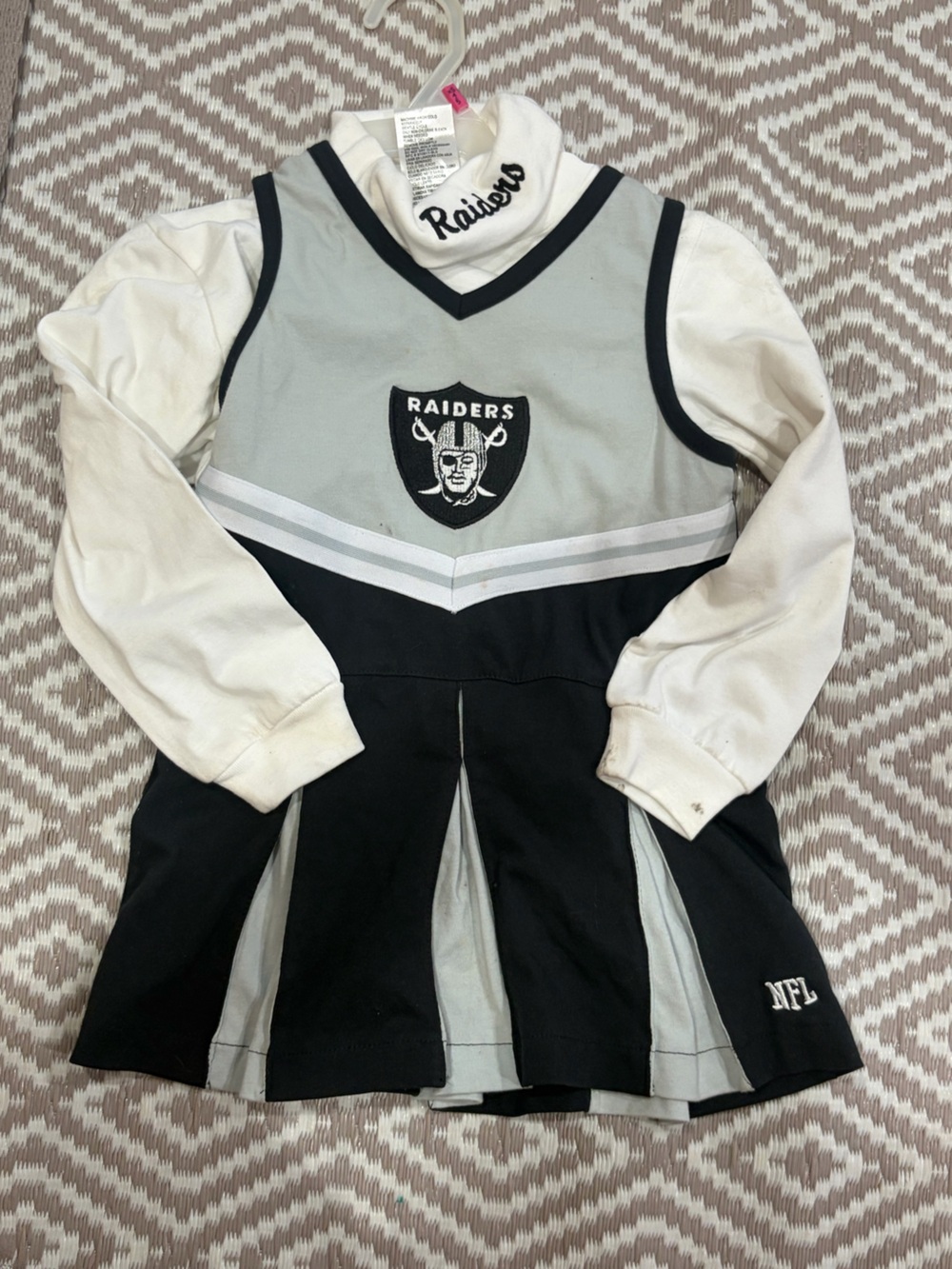 Vintage Raiders Cheer Outfit 2-piece NFL Girls Size XS 4-5 NWOT